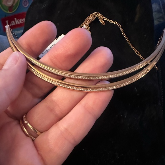 Michael Kors Women`s Beyond Brilliant Rose Gold MK Necklace Crystals NWT - Picture 2 of 3